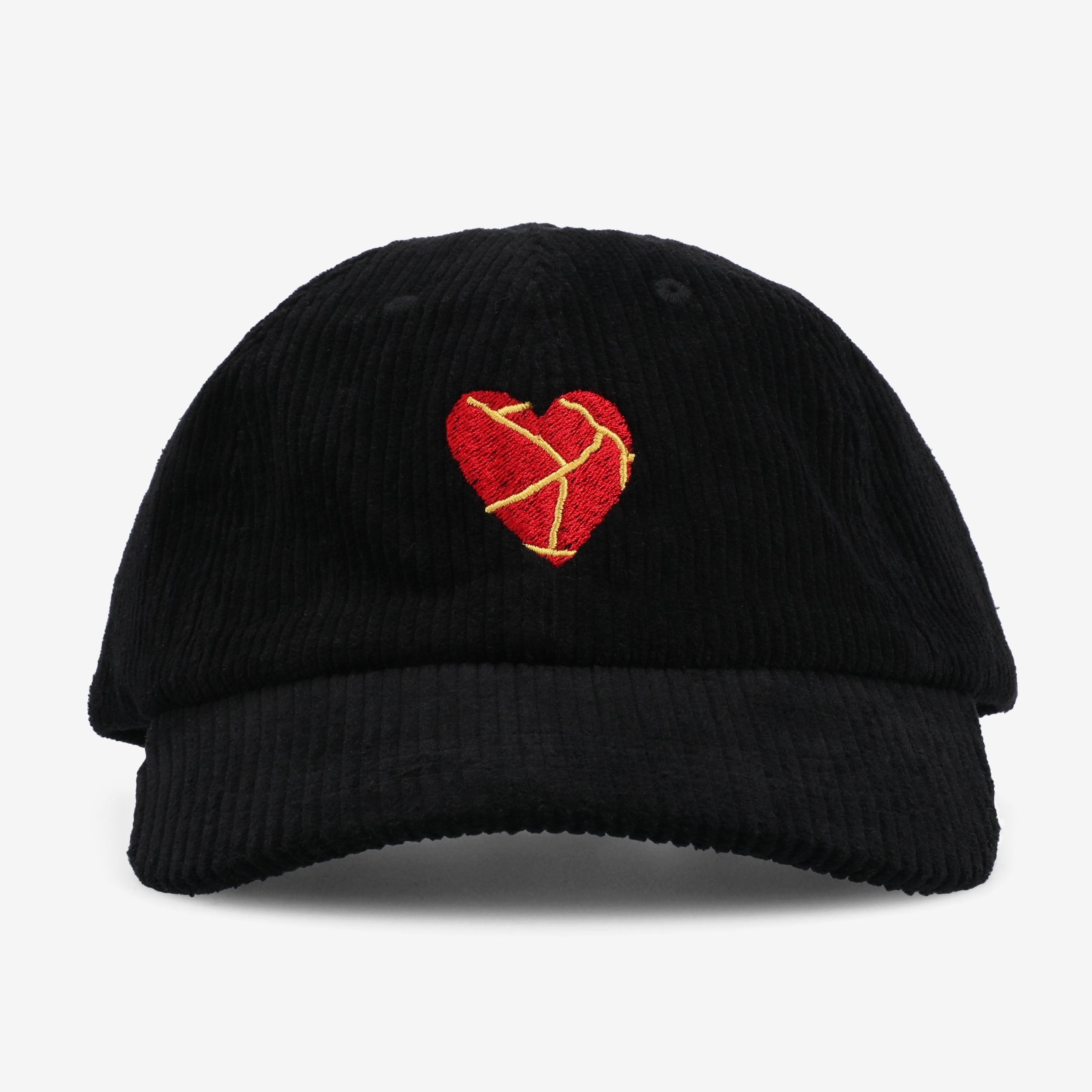 Take Care Heart Corduroy Hat in Black 1 Take Care Heart Corduroy Hat in Black