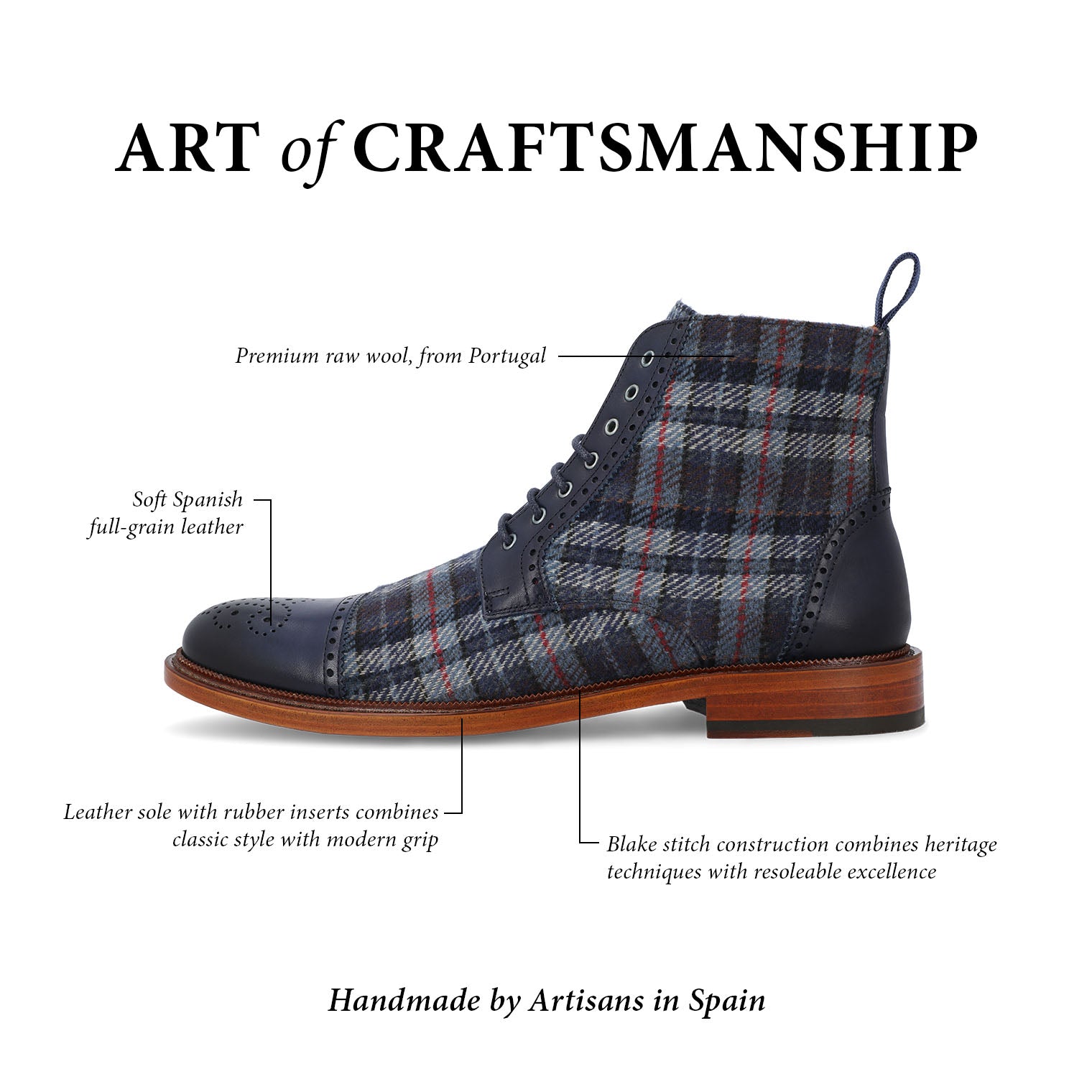 The Hamilton Boot in Blue Plaid (Last Chance, Final Sale) 6 The Hamilton Boot in Blue Plaid (Last Chance, Final Sale)